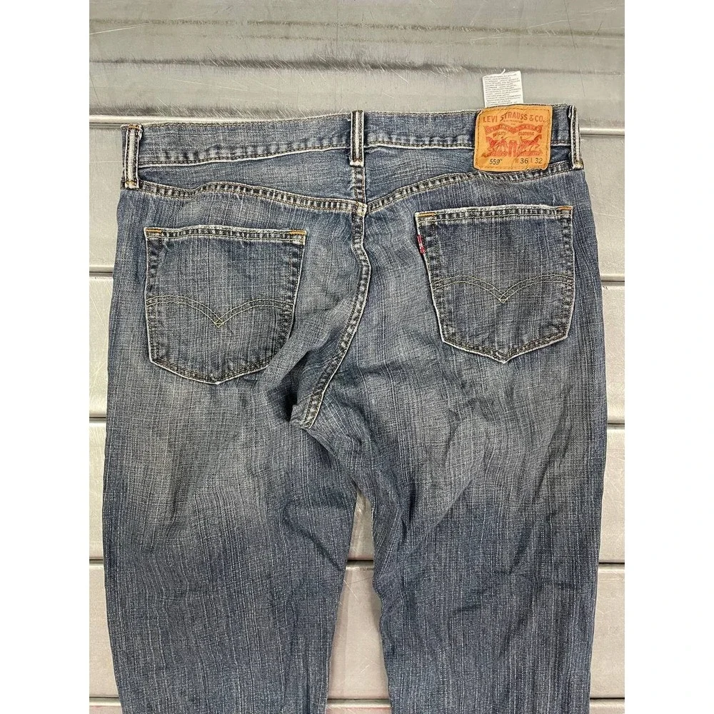 Levis‎ 559 Jeans Mens 36x32 Blue Medium Wash Denim Relaxed Straight